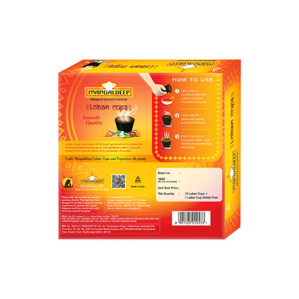 Mangaldeep Loban Cups - Purify Your Home with Natural Aroma (12 Cups) - Image 2