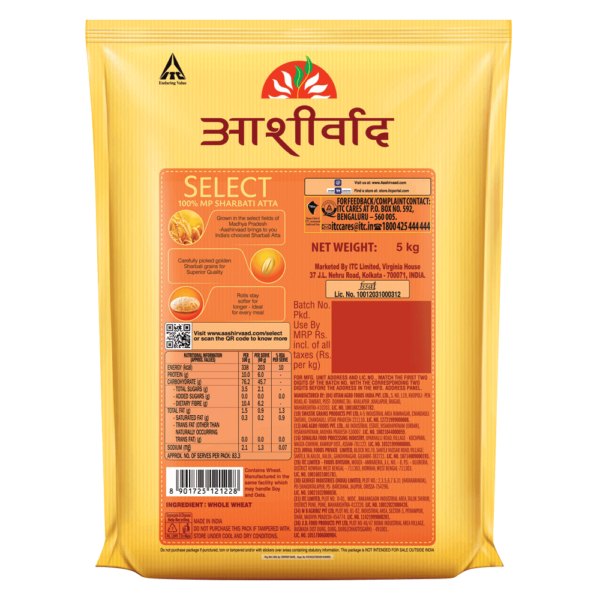 Aashirvaad Select Sharbati Atta, Premium Quality, 5kg - Image 2